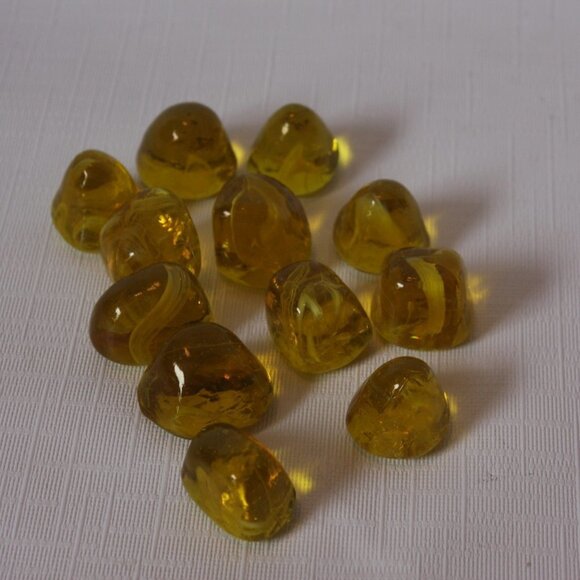 Decorative Golden Amber Glass Nuggets Lot of 12 - Picture 5 of 5